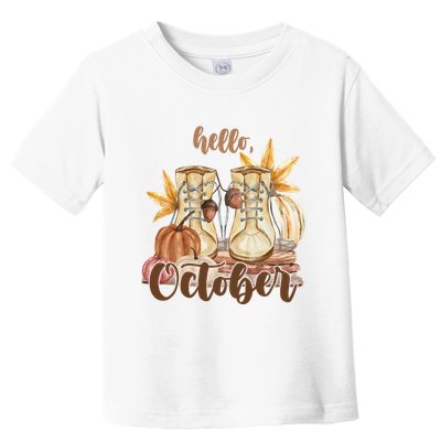 Hello October Fall Lover Toddler T-Shirt