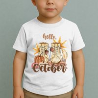 Hello October Fall Lover Toddler T-Shirt