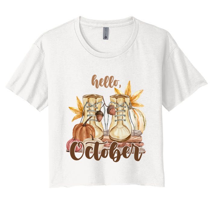 Hello October Fall Lover Crop Top