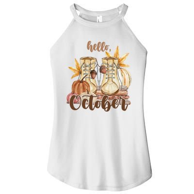 Hello October Fall Lover Women’s Perfect Tri Rocker Tank