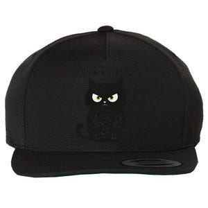 Hiss Off Funny Black Cat Hiss Off Meow Cat Wool Snapback Cap