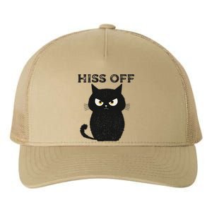 Hiss Off Funny Black Cat Hiss Off Meow Cat Yupoong Adult 5-Panel Trucker Hat