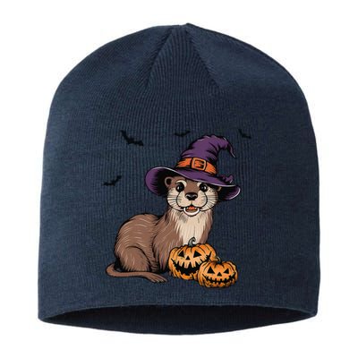 Halloween Otter Funny Witch Otter Sustainable Beanie