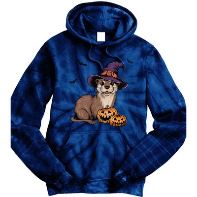 Halloween Otter Funny Witch Otter Tie Dye Hoodie