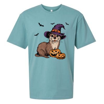 Halloween Otter Funny Witch Otter Sueded Cloud Jersey T-Shirt