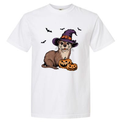 Halloween Otter Funny Witch Otter Garment-Dyed Heavyweight T-Shirt