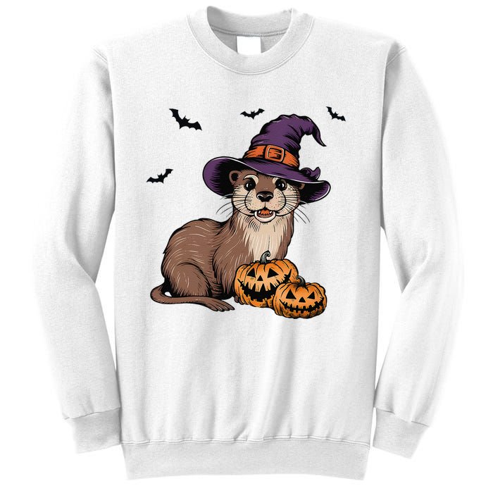 Halloween Otter Funny Witch Otter Sweatshirt