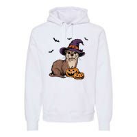 Halloween Otter Funny Witch Otter Premium Hoodie