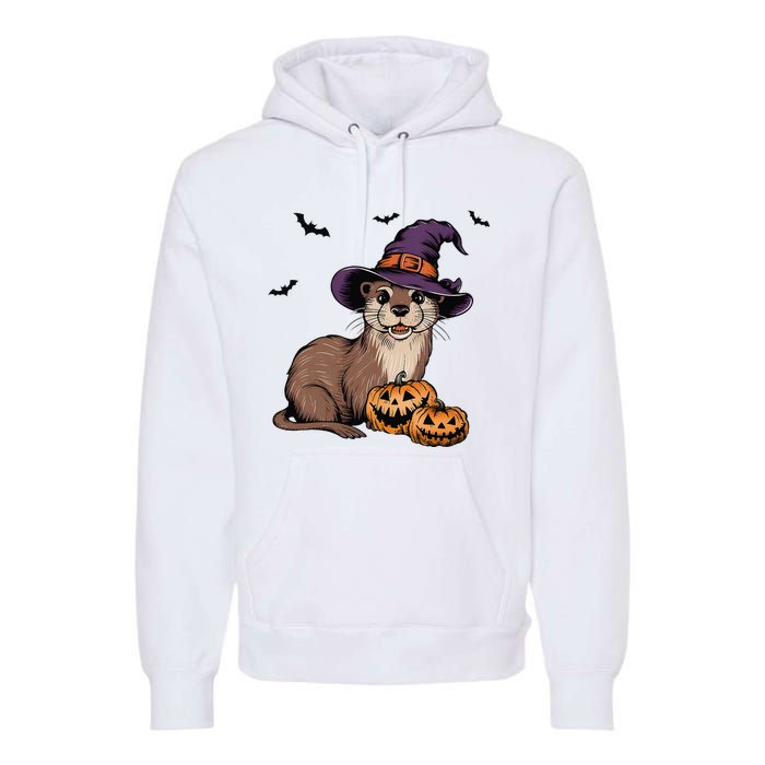 Halloween Otter Funny Witch Otter Premium Hoodie