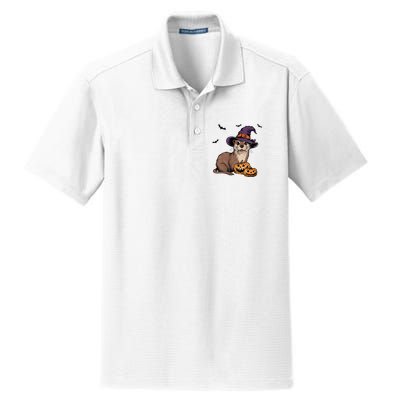 Halloween Otter Funny Witch Otter Dry Zone Grid Polo