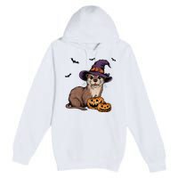 Halloween Otter Funny Witch Otter Premium Pullover Hoodie