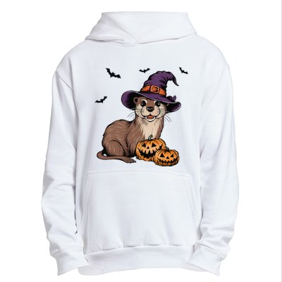 Halloween Otter Funny Witch Otter Urban Pullover Hoodie