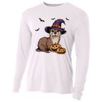 Halloween Otter Funny Witch Otter Cooling Performance Long Sleeve Crew