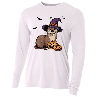 Halloween Otter Funny Witch Otter Cooling Performance Long Sleeve Crew