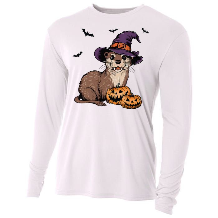 Halloween Otter Funny Witch Otter Cooling Performance Long Sleeve Crew