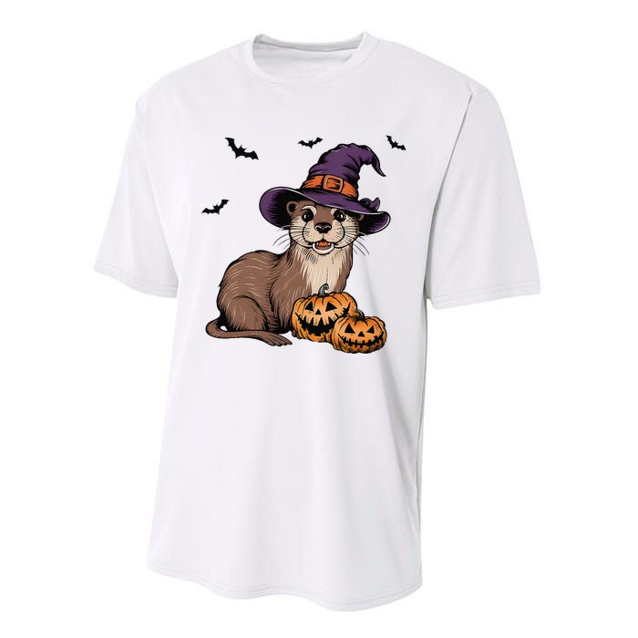 Halloween Otter Funny Witch Otter Performance Sprint T-Shirt