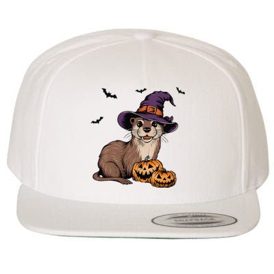 Halloween Otter Funny Witch Otter Wool Snapback Cap