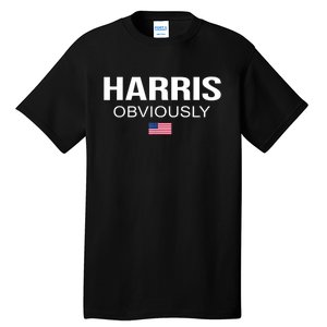 Harris Obviously For President 2024 Karmala American Flag Tall T-Shirt