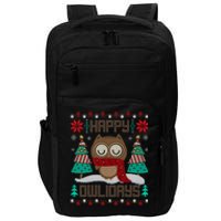 Happy Owlidays Funny Owl Ugly Christmas Sweaters Impact Tech Backpack