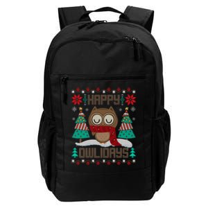 Happy Owlidays Funny Owl Ugly Christmas Sweaters Daily Commute Backpack