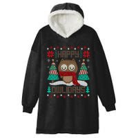 Happy Owlidays Funny Owl Ugly Christmas Sweaters Hooded Wearable Blanket