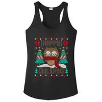 Happy Owlidays Funny Owl Ugly Christmas Sweaters Ladies PosiCharge Competitor Racerback Tank