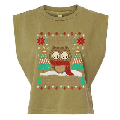 Happy Owlidays Funny Owl Ugly Christmas Sweaters Garment-Dyed Women's Muscle Tee