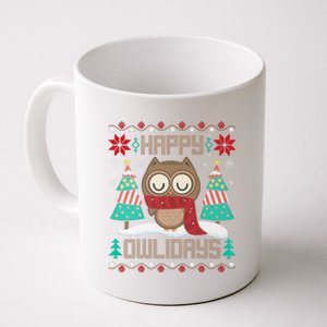 Happy Owlidays Funny Owl Ugly Christmas Sweaters Coffee Mug