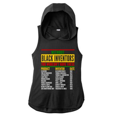 History Of Forgotten Black Inventors Black History Month Meaningful Gift Ladies PosiCharge Tri-Blend Wicking Draft Hoodie Tank