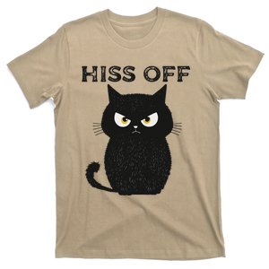 Hiss Off Funny Black Cat Hiss Off Meow Cat T-Shirt