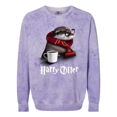 Hairy Otter Funny Christmas And Halloween Otter Gift Colorblast Crewneck Sweatshirt