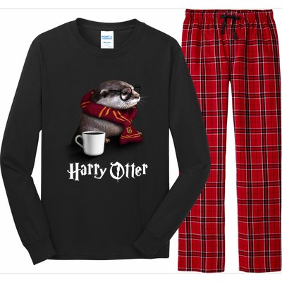 Hairy Otter Funny Christmas And Halloween Otter Gift Long Sleeve Pajama Set