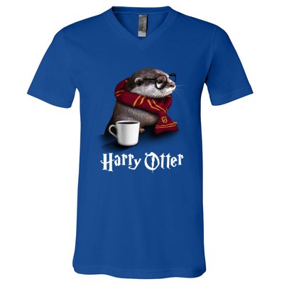 Hairy Otter Funny Christmas And Halloween Otter Gift V-Neck T-Shirt