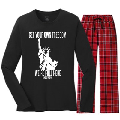 Hang Over Gang Get Your Own Freedom WeRe Full Here Women's Long Sleeve Flannel Pajama Set 