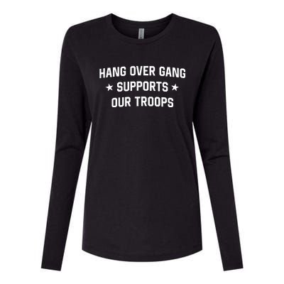 Hang Over Gang Supports Our Troops Womens Cotton Relaxed Long Sleeve T-Shirt