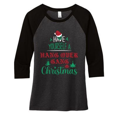 Hang Over Gang Christmas Women's Tri-Blend 3/4-Sleeve Raglan Shirt