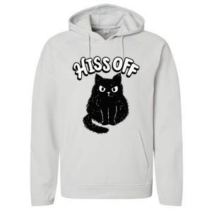 Hiss Off Grumpy Animal Lover Cute Kitten Cat Pet Owner Performance Fleece Hoodie