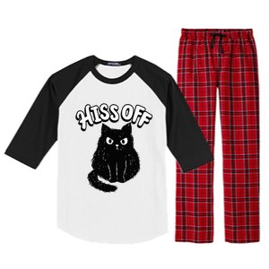 Hiss Off Grumpy Animal Lover Cute Kitten Cat Pet Owner Raglan Sleeve Pajama Set