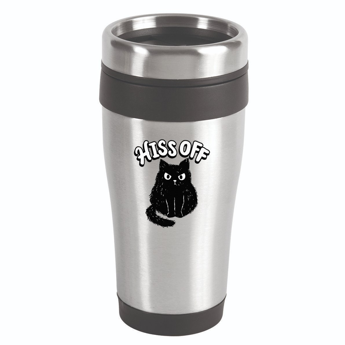 Hiss Off Grumpy Animal Lover Cute Kitten Cat Pet Owner 16oz Travel Tumbler