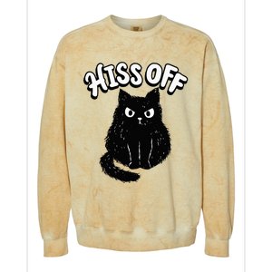 Hiss Off Grumpy Animal Lover Cute Kitten Cat Pet Owner Colorblast Crewneck Sweatshirt