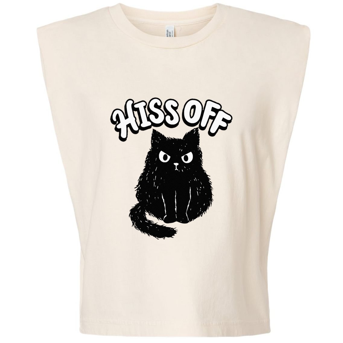 Hiss Off Grumpy Animal Lover Cute Kitten Cat Pet Owner Garment-Dyed Women's Muscle Tee