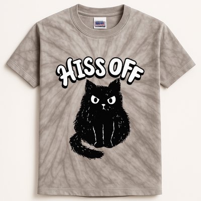Hiss Off Grumpy Animal Lover Cute Kitten Cat Pet Owner Kids Tie-Dye T-Shirt