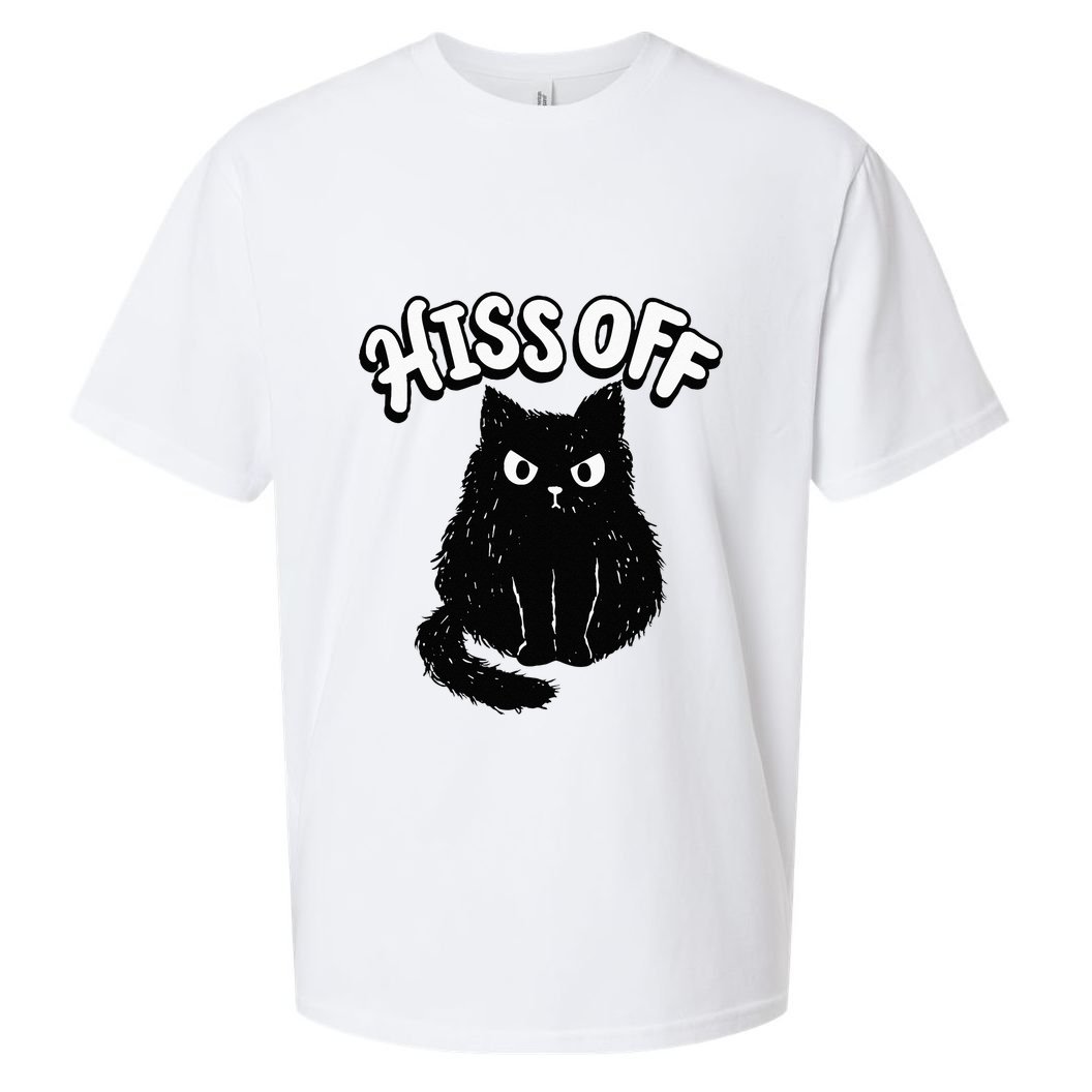 Hiss Off Grumpy Animal Lover Cute Kitten Cat Pet Owner Sueded Cloud Jersey T-Shirt