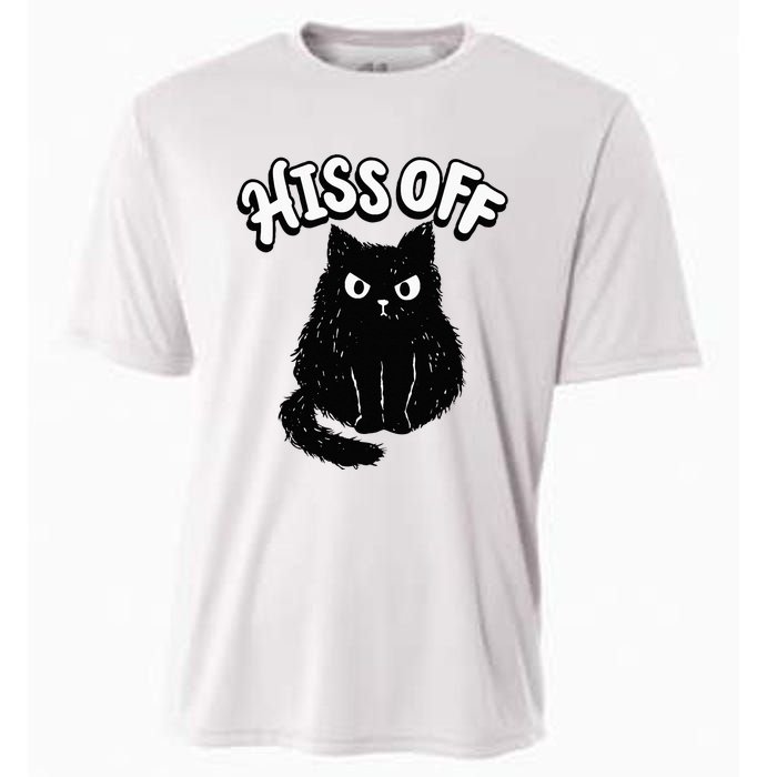 Hiss Off Grumpy Animal Lover Cute Kitten Cat Pet Owner Cooling Performance Crew T-Shirt