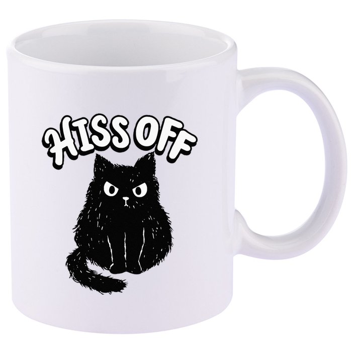 Hiss Off Grumpy Animal Lover Cute Kitten Cat Pet Owner 11oz C Handle Ceramic Mug