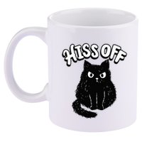 Hiss Off Grumpy Animal Lover Cute Kitten Cat Pet Owner 11oz C Handle Ceramic Mug