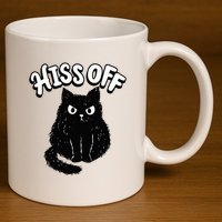 Hiss Off Grumpy Animal Lover Cute Kitten Cat Pet Owner 11oz C Handle Ceramic Mug