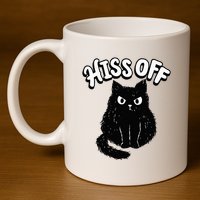 Hiss Off Grumpy Animal Lover Cute Kitten Cat Pet Owner 11oz C Handle Ceramic Mug