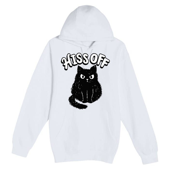 Hiss Off Grumpy Animal Lover Cute Kitten Cat Pet Owner Premium Pullover Hoodie