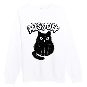 Hiss Off Grumpy Animal Lover Cute Kitten Cat Pet Owner Premium Crewneck Sweatshirt